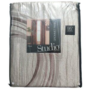 NIP JCPenney Home Studio Shimmer Dune/Dark Mocha Grommet Curtain Panel 95" in